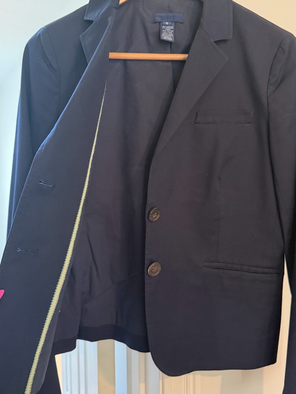 J.Crew Navy Cotton Stretch Blazer Jacket Size 6